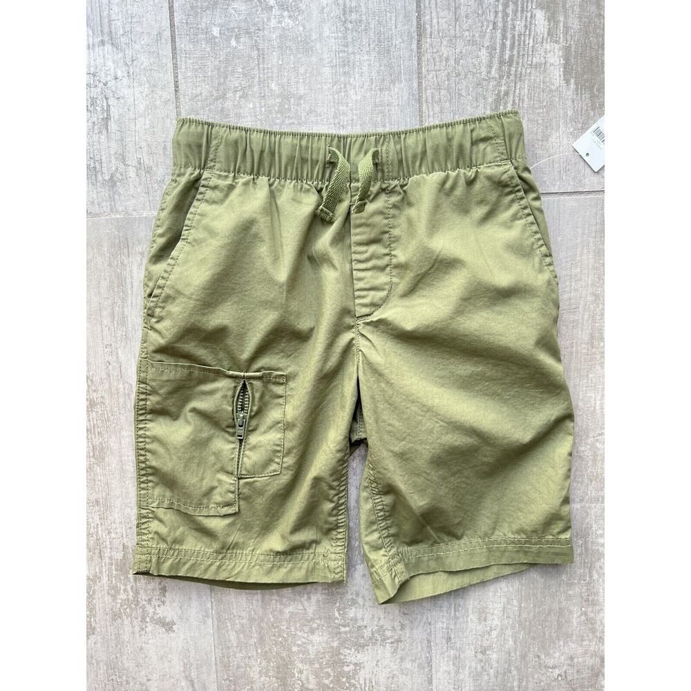 GAP Kids Boy Drawstring Elastic Shorts Pull-On Cactus Cargo Zip Pocket NEW S 6-7